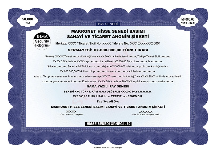 Hisse Senedi Basımı