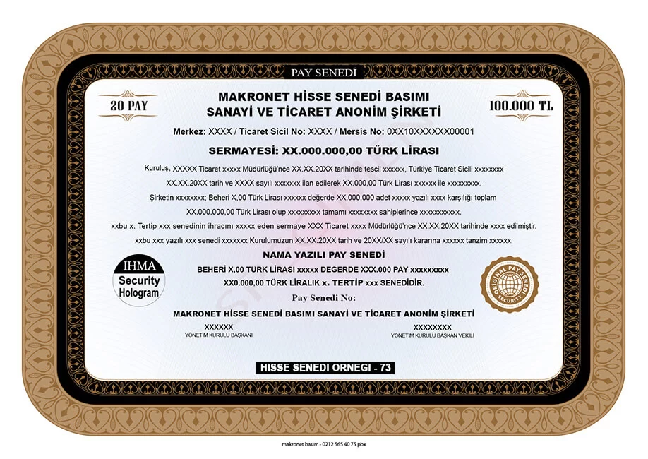 Anonim Şirketlerde Değerli Evrak Bastırılması